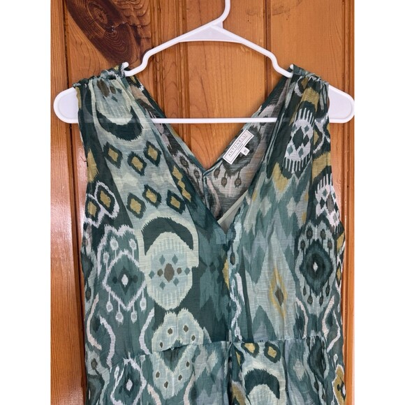 Antonelli Firenze Green Linen Silk Blend Sleeveless Mini Dress Size 40 - Picture 3 of 9